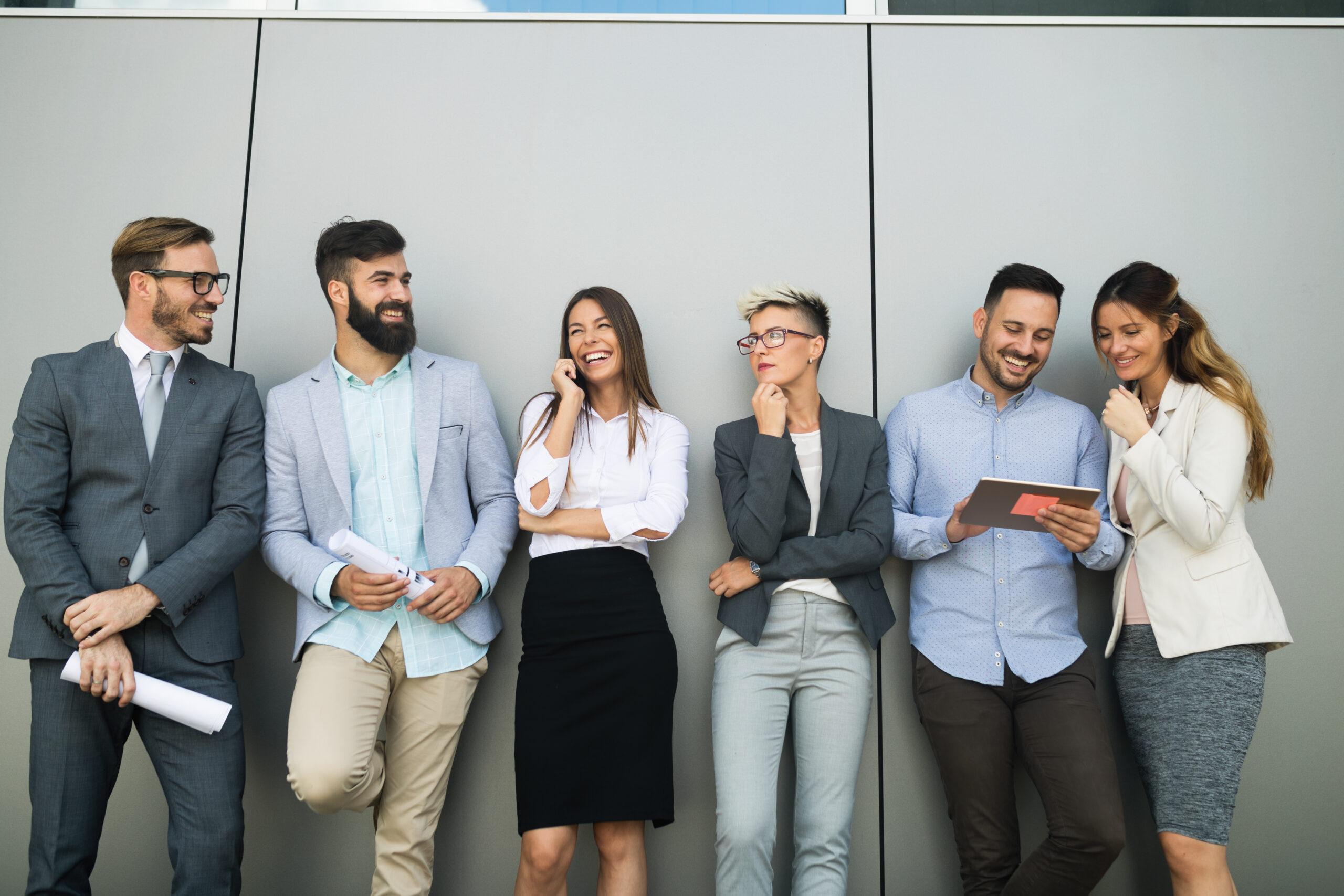 Picture of business people discussing in their company