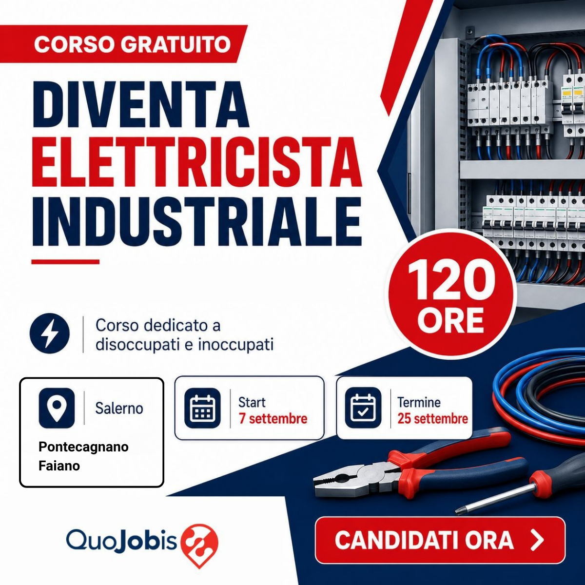 Corso a Salerno per diventare elettricista industriale 